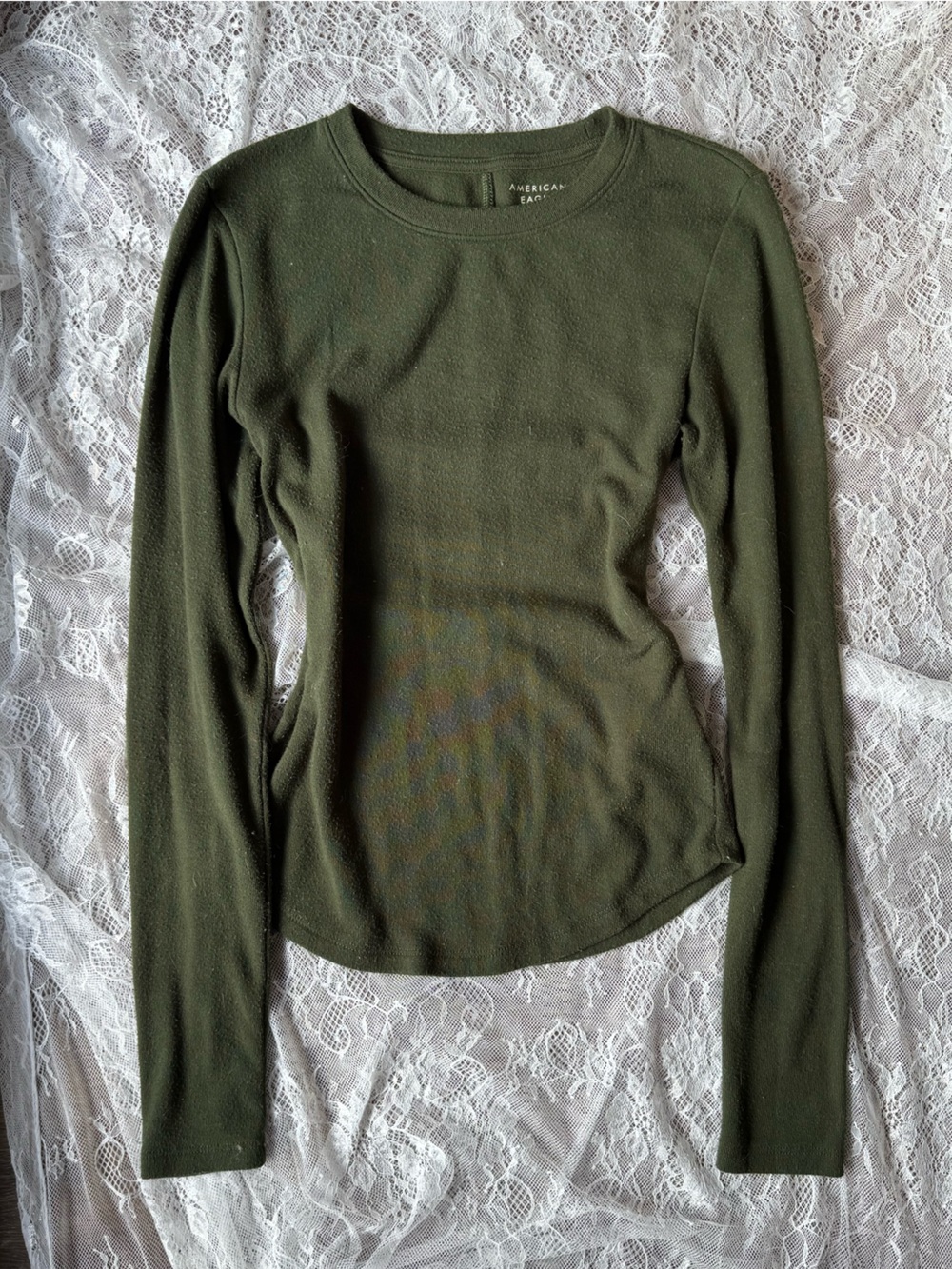 American Eagle Outfitters Olive Green Long Sleeve Top